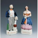 A Staffordshire theatrical figure of Louis Antoine 'Jullien', circa 1847, modelled standing beside a