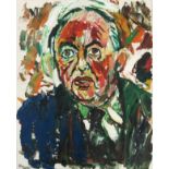 John Randall Bratby R.A. (British, 1928-1992), portrait of Lord Thorneycroft, Chancellor of the