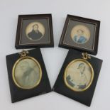 A series of four George IV oval portrait miniatures of members of the Birks family of potters, to