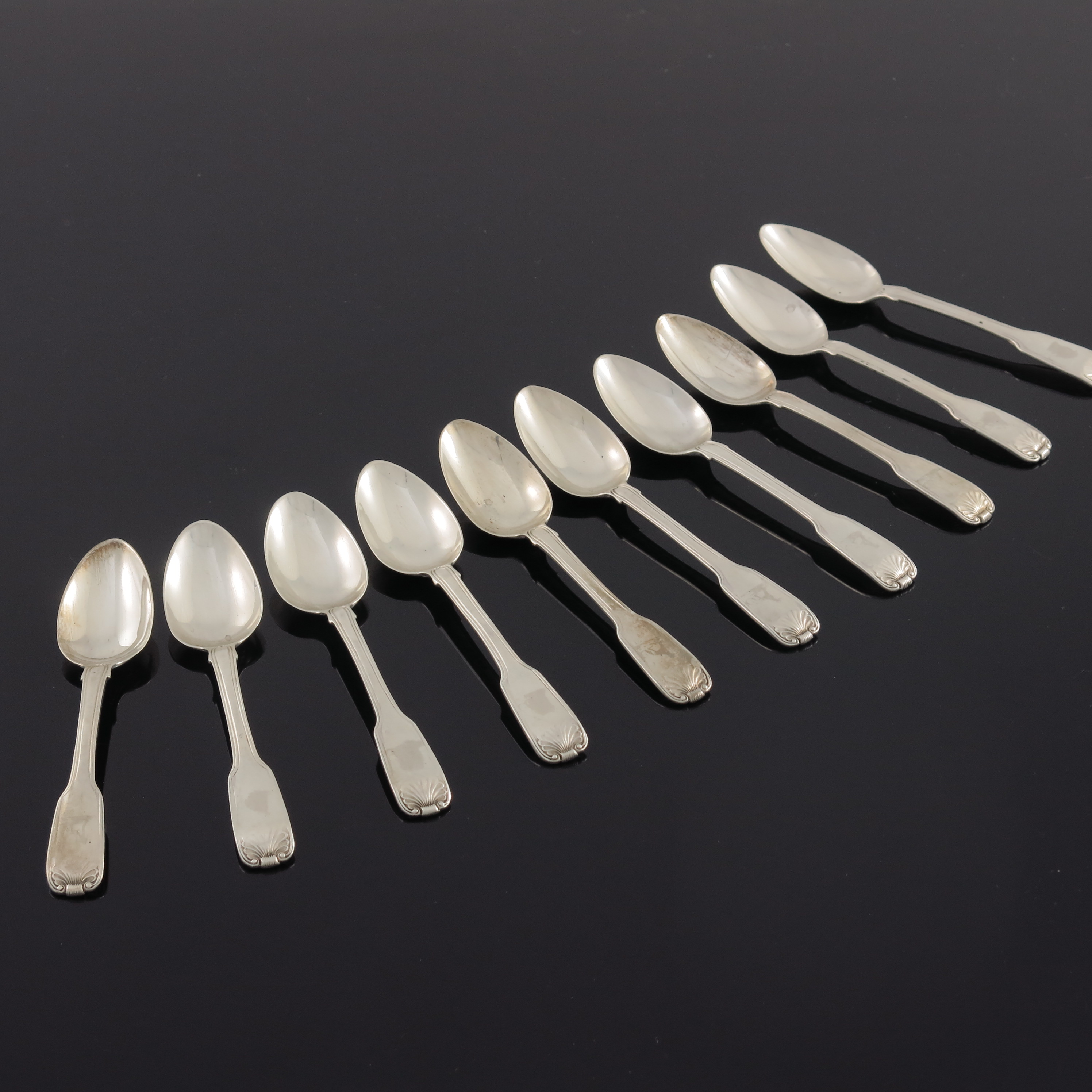 A set of ten George IV Irish silver teaspoons, Charles Marsh, Dublin 1827 - Image 2 of 4