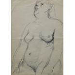 Fanny Rabel (Polish/Mexican, 1922-2008), half-length portrait of a female nude, signed l.r.,