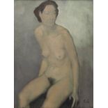 Chris Saijers (1901-1943), portrait a seated female nude, signed with initials l.r, signed and dated