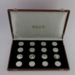 Isle of Man and Gibraltar, The Queen Mother Proof Silver Crown sixteen coin set