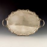 A large George VI silver tray, Elkington and Co., Birmingham 1940
