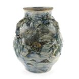Robert Wallace Martin for Martin Brothers, a four handled stoneware aquatic vase