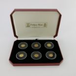 Isle of Man, The Classic Gold Angel Privy Mark Collection 1991 six gold coin set