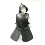 A reproduction 17th century pikeman's set of armour, to include a morion helmet, breastplate,