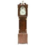 William Nicholas, Birmingham, a 19th Century mahogany strung longcase clock, arched swan neck hood