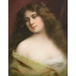 A Berlin K.P.M porcelain portrait plaque, late 19th/early 20th Century, 'Lassitude' after Asti,
