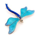 An Arts and Crafts silver and enamelled dragonfly brooch, John Atkins and Sons, Birmingham 1917