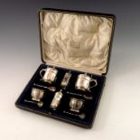 A George V silver double cruet, William Lister and Sons, London 1915,