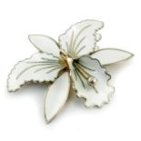 Aksel Holmsen, a Norwegian silver gilt and enamelled flower brooch