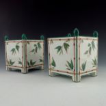 Christopher Dresser for Minton, a pair of Bamboo Sprigs jardinieres