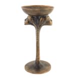 A Modernist bronze pedestal bowl