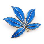 Bernard Meldahl, a Norwegian silver gilt and enamelled leaf brooch