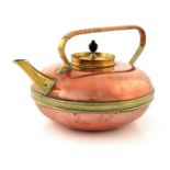 W A S Benson, an Arts and Crafts copper and brass kettle