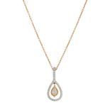 An 18ct gold diamond pendant, with chain