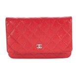 Chanel, a red Wallet On Chain handbag