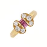 Van Cleef & Arpels, an 18ct gold diamond and ruby bow ring