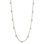 An 18ct gold diamond line necklace