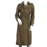 Burberry, a ladies knee-length classic khaki trench coat