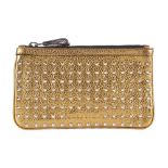 Burberry, a gold leather studded clutch