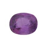 An unheated Sri Lankan cushion-shape purple sapphire