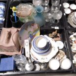 A collection of sundry china and glassware. (2 tr