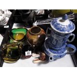 A Collection of ceramics and glass including Doult