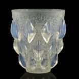 Rene Lalique, a Rampillon opalescent glass vase