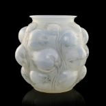 Rene Lalique, a Tulipes opalescent glass vase