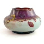 Desire Christian for Vallerysthal, a pate de vere iridecent enamelled cameo glass vase