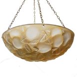 Rene Lalique, a Lausanne glass chandelier or pendant shade