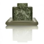 Rene Lalique, a Biches glass inkwell