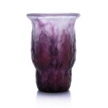 Gabriel Argy Rousseau, a pate de verre glass vase with pointed leaves