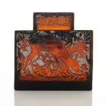 Rene Lalique, a Biches red amber glass inkwell