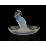 Rene Lalique, a Canard opalescent glass ashtray or pin dish