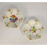 A pair of early 20th century Meissen soup plates