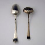 A George III silver sifter spoon, George Smith III, London 1774