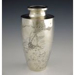 A Japanese silver vase, 20th century