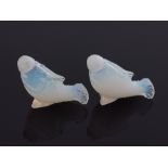 Josef Inwald for Barolac, a pair of novelty blue opalescent glass salt and pepper pots