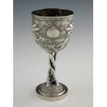 A Chinese export silver goblet, Tuck Chang, Shanghai circa 1900