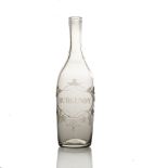 Stevens and Williams, an etched glass Burgundy wine carafe