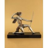 Jaume Sabartes Gual, a silvered and gilt patinated bronze figure, Diana