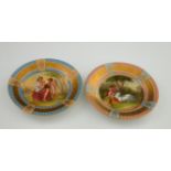 A pair of late 19th Century Vienna cabinet plates, painted classical scenes, one titled Cupido a