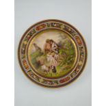 A late 19th Century Vienna cabinet plate, painted classical scene titled Psyche, signed Hegewalol,