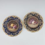 Frederick Chivers for Coalport, two fruit painted plates, circa 1910