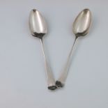 Two George III silver shell back tablespoons, William Fearn, London 1774 and William Skeen, London
