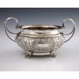 A George IV Irish silver twin handled bowl, James Le Bas, Dublin 1824