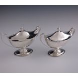 A pair of George III silver sauce tureens, George Smith and Thomas Hannah, London 1799